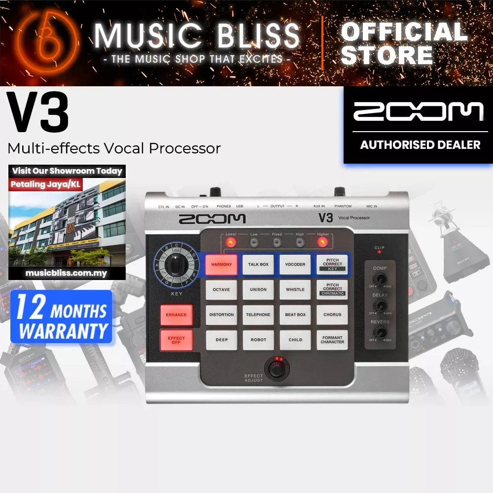 Zoom V3 Multi-effects Vocal Processor with 0% Instalment